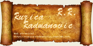 Ružica Radmanović vizit kartica